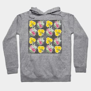 Colorful floral pattern with geometric shapes Hoodie